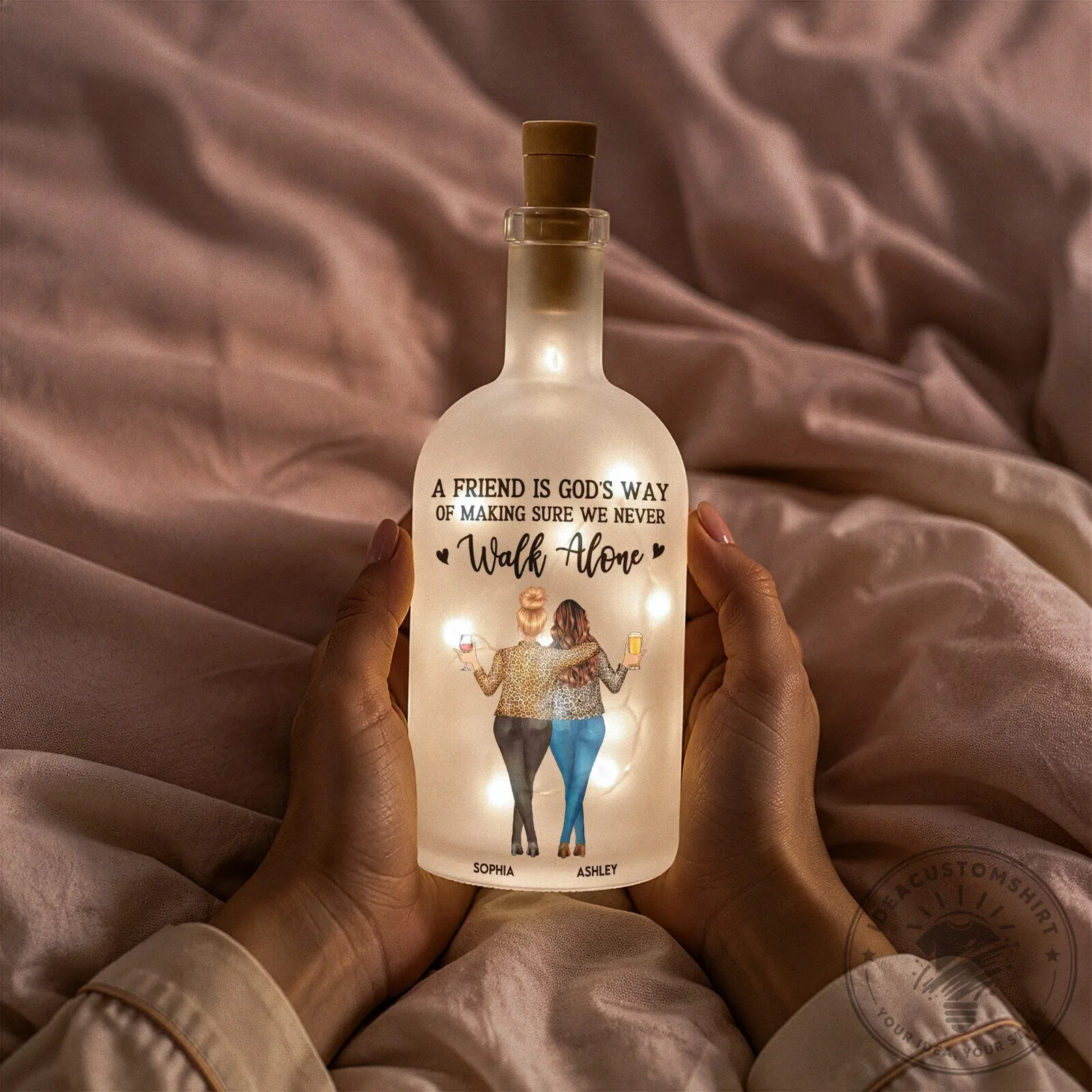 Personalized Friendship Quote Light Up Bottle Lamp for Best Friends Soul Sisters 10 Personalized Friendship Quote Light Up Bottle Lamp for Best Friends Soul Sisters