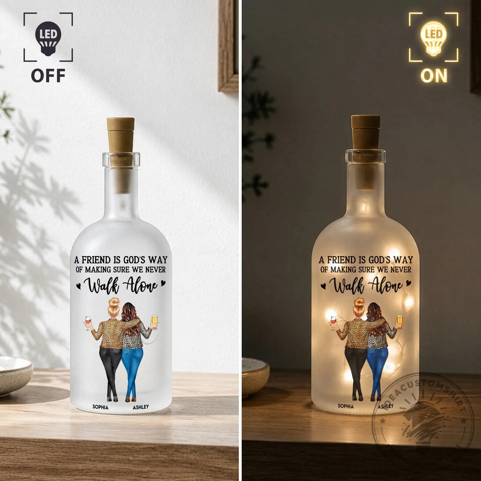 Personalized Friendship Quote Light Up Bottle Lamp for Best Friends Soul Sisters 11 Personalized Friendship Quote Light Up Bottle Lamp for Best Friends Soul Sisters