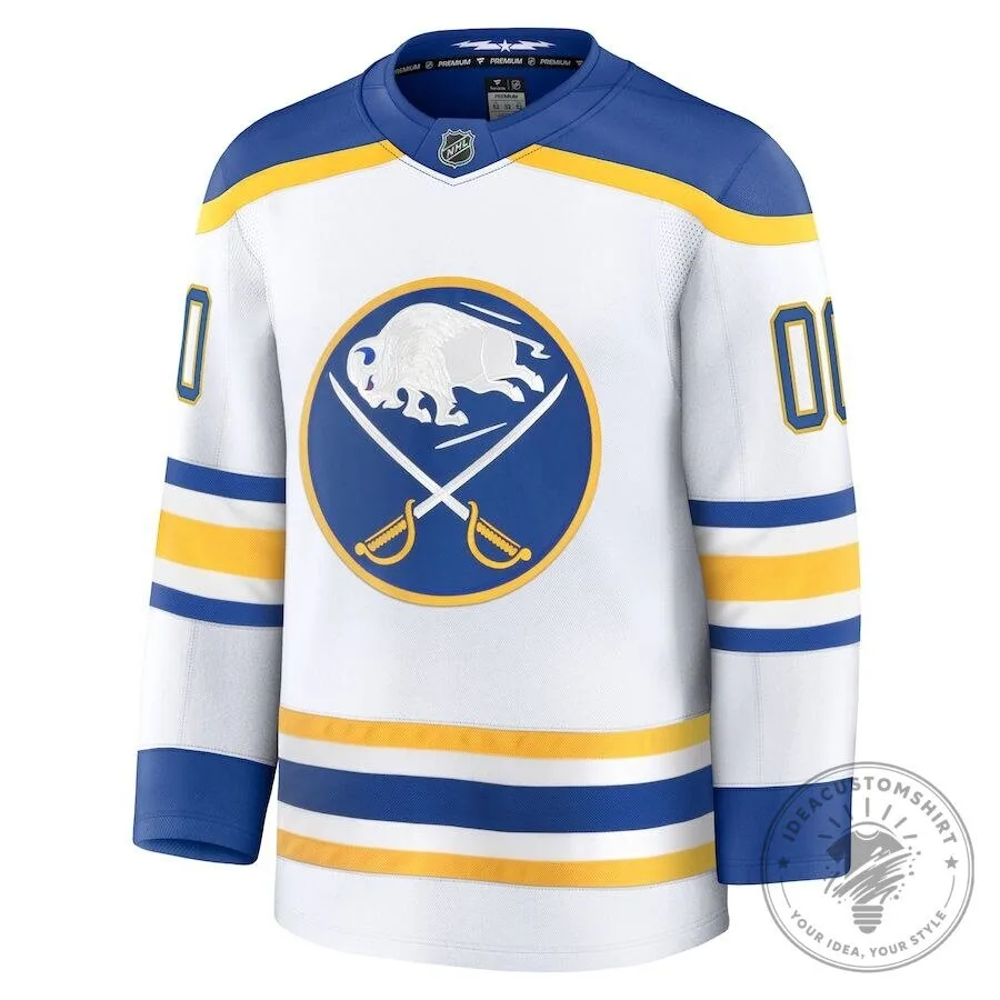 Buffalo Sabres Away National Hockey League White Blue Gold Fanatics Hockey Jersey