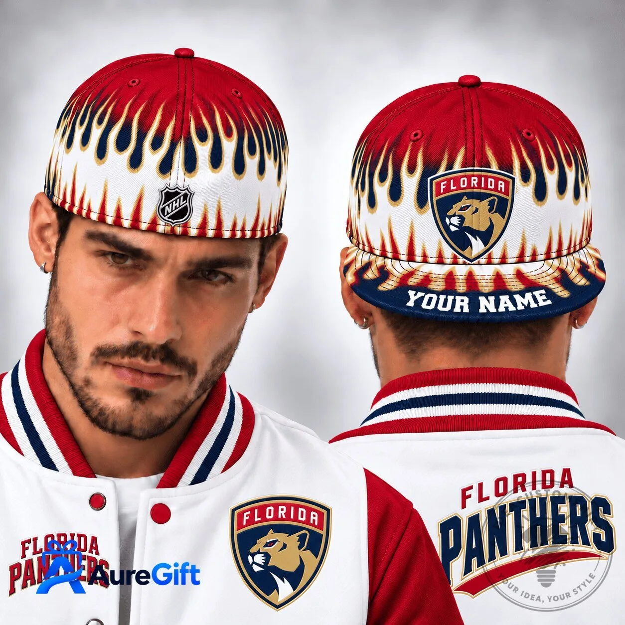 Florida Panthers NHL Personalized Game Day Fire Flames Snapback Cap Hat 5 Florida Panthers NHL Personalized Game Day Fire Flames Snapback Cap Hat