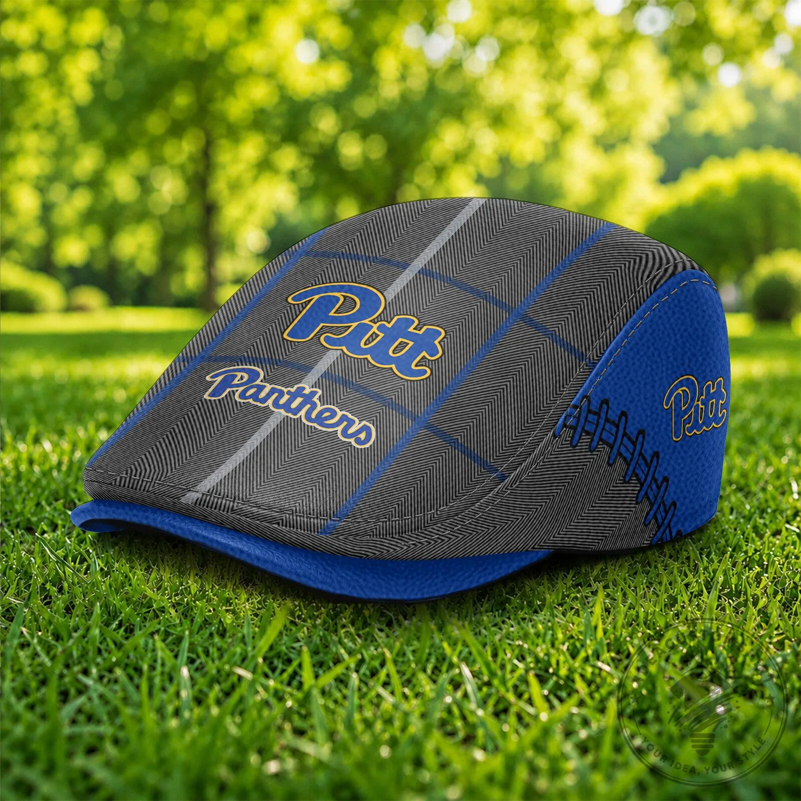 Pittsburgh Panthers NCAA Plaid Pattern Flat Cap Hat