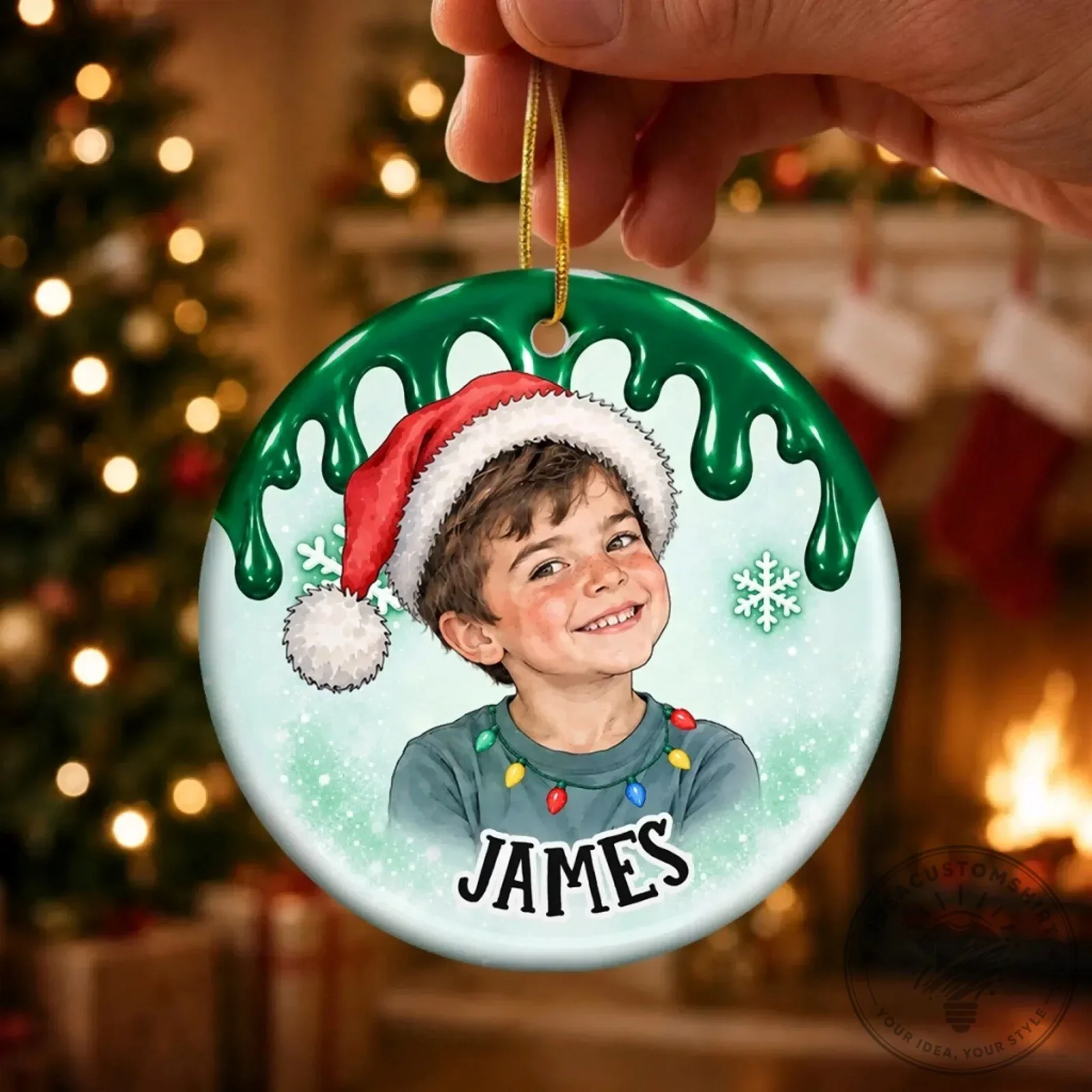 Personalized Photo Santa Portrait Christmas Keepsake Ornament for Kids 13 Personalized Photo Santa Portrait Christmas Keepsake Ornament for Kids
