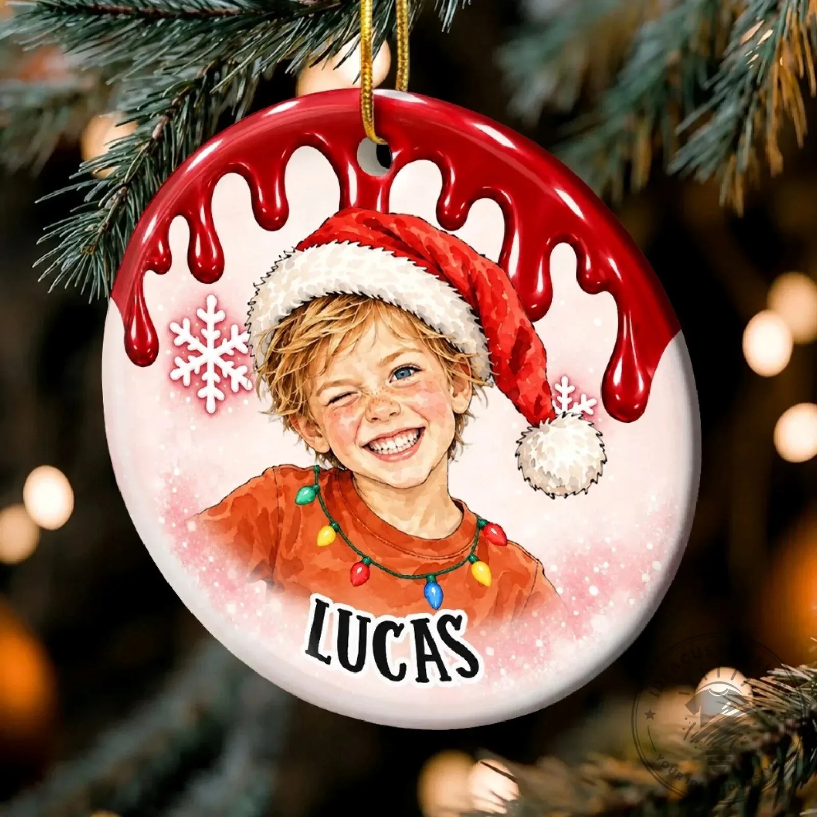Personalized Photo Santa Portrait Christmas Keepsake Ornament for Kids 14 Personalized Photo Santa Portrait Christmas Keepsake Ornament for Kids