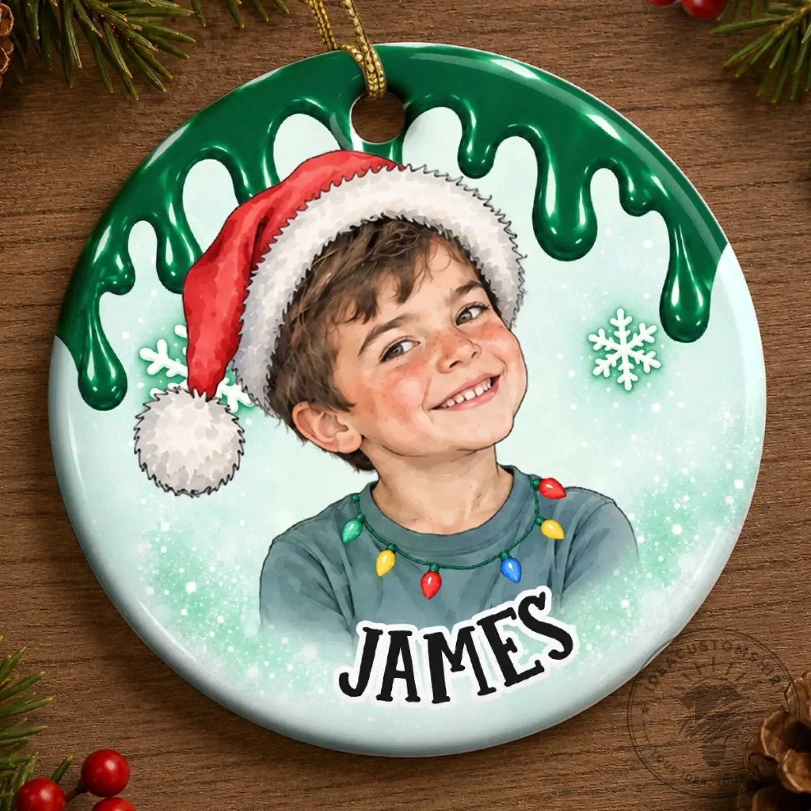 Personalized Photo Santa Portrait Christmas Keepsake Ornament for Kids 16 Personalized Photo Santa Portrait Christmas Keepsake Ornament for Kids