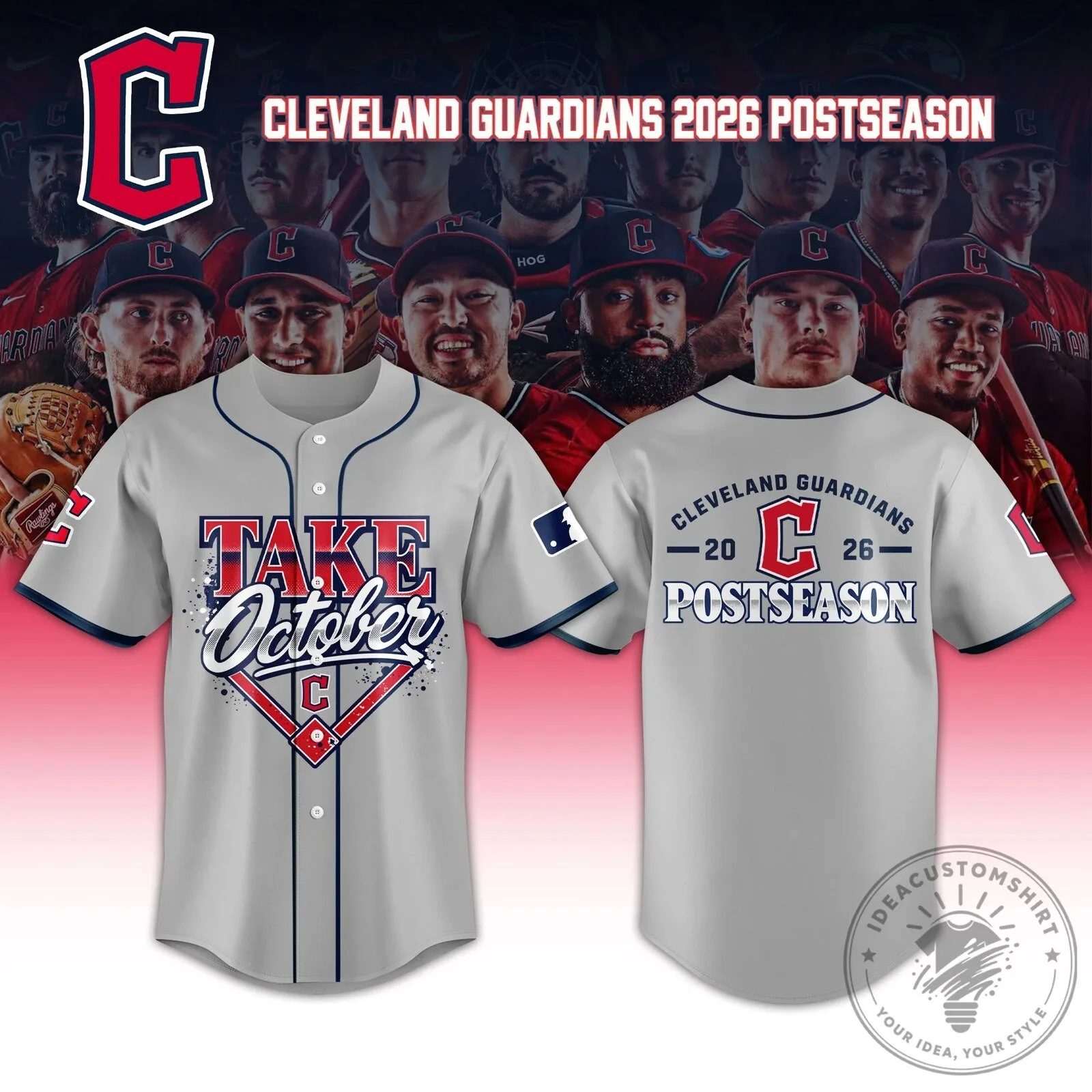 2026 Take October Baseball Jersey for Cleveland Guardians - Postseason Edition