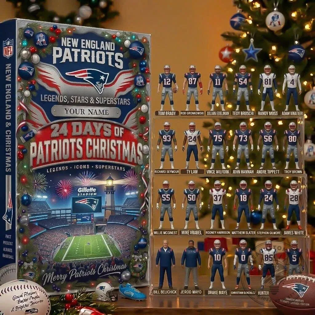 New England Patriots 24 Days of Christmas Advent Calendar with Player Figurines