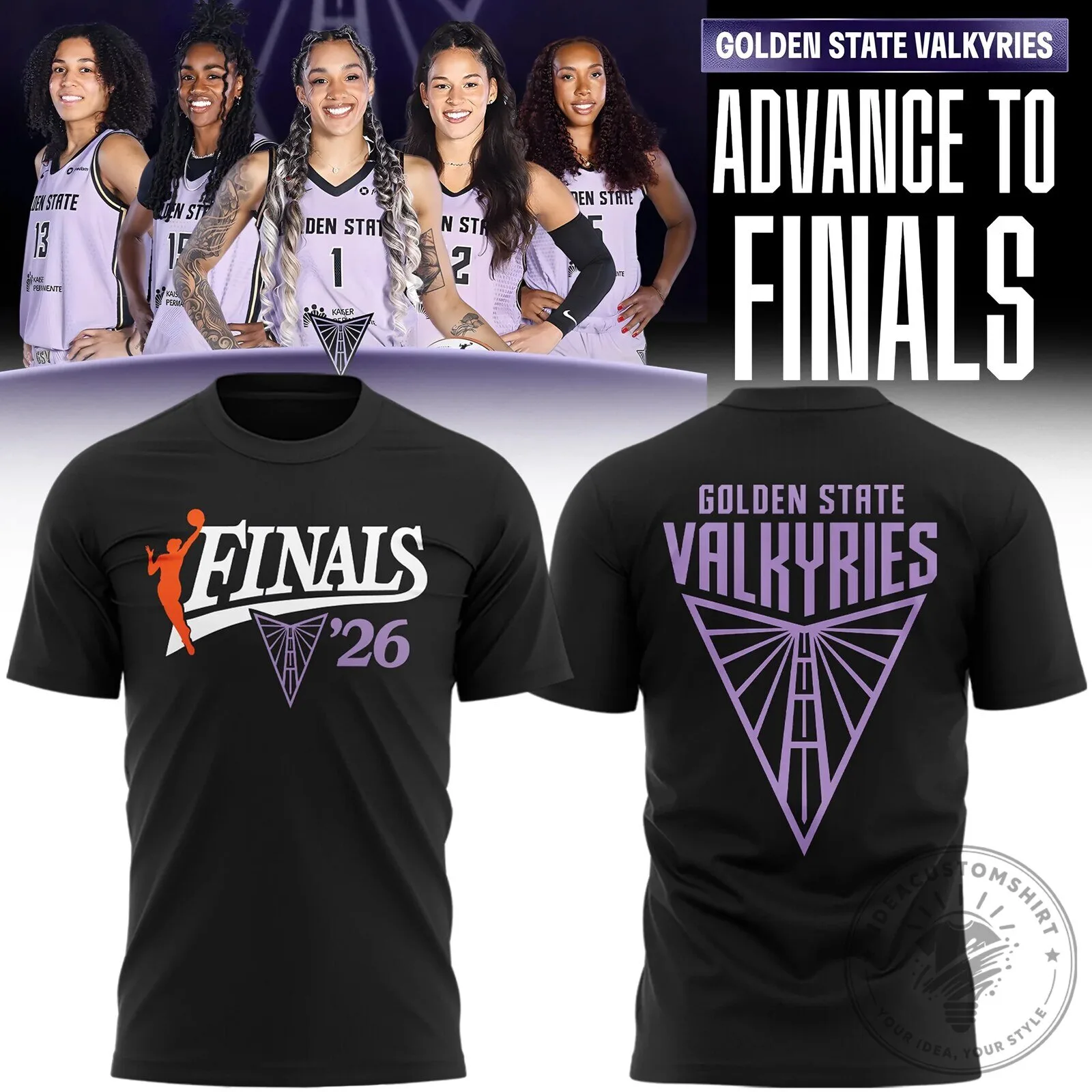Golden State Valkyries 2026 Finals Black T-Shirt