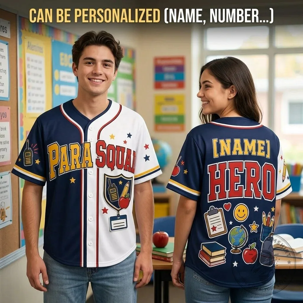 Personalized Para Squad Hero Teacher Assistant Baseball Jersey