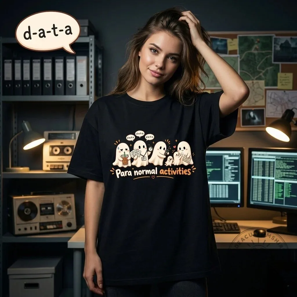 Paranormal Activities Data Ghost Funny Teacher T-Shirt
