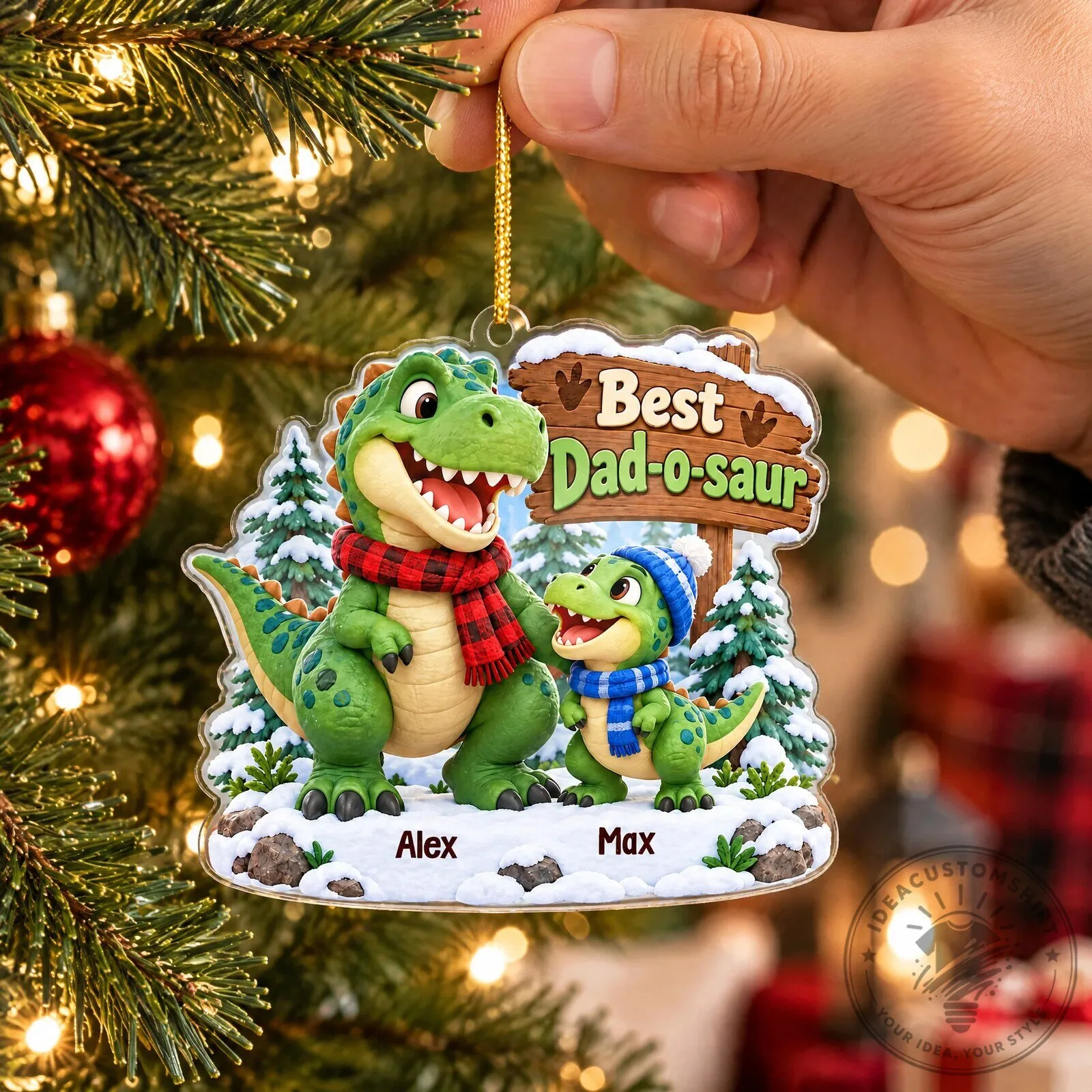 Best Dad-o-saur Personalized Dinosaur Christmas Tree Ornament 11 Best Dad-o-saur Personalized Dinosaur Christmas Tree Ornament