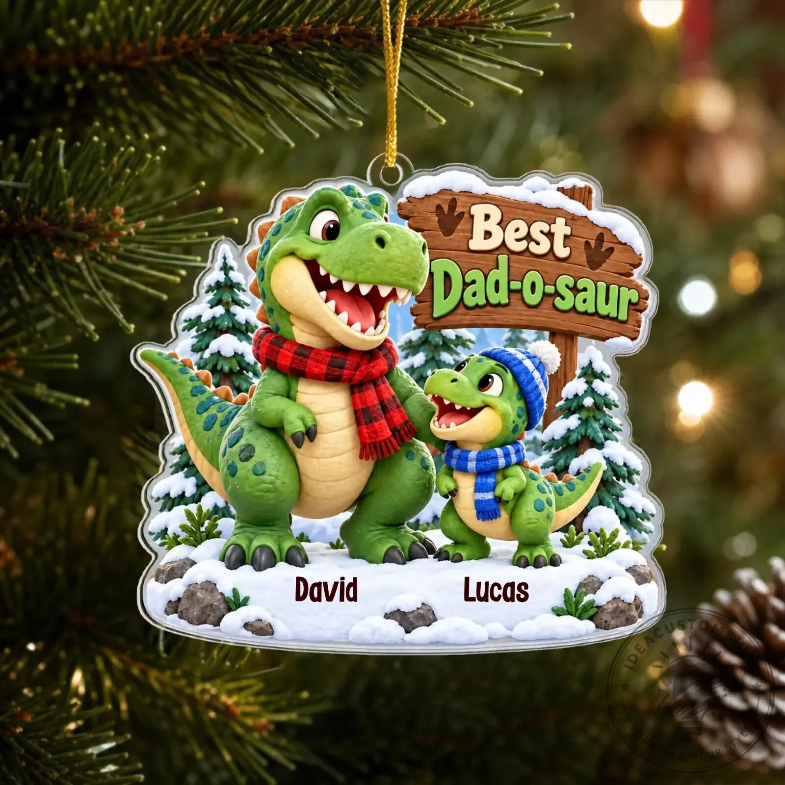 Best Dad-o-saur Personalized Dinosaur Christmas Tree Ornament 12 Best Dad-o-saur Personalized Dinosaur Christmas Tree Ornament