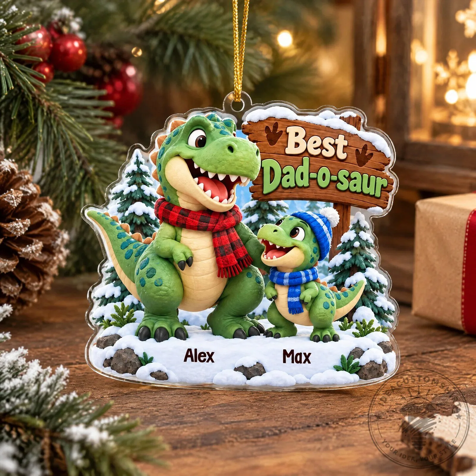 Best Dad-o-saur Personalized Dinosaur Christmas Tree Ornament 13 Best Dad-o-saur Personalized Dinosaur Christmas Tree Ornament