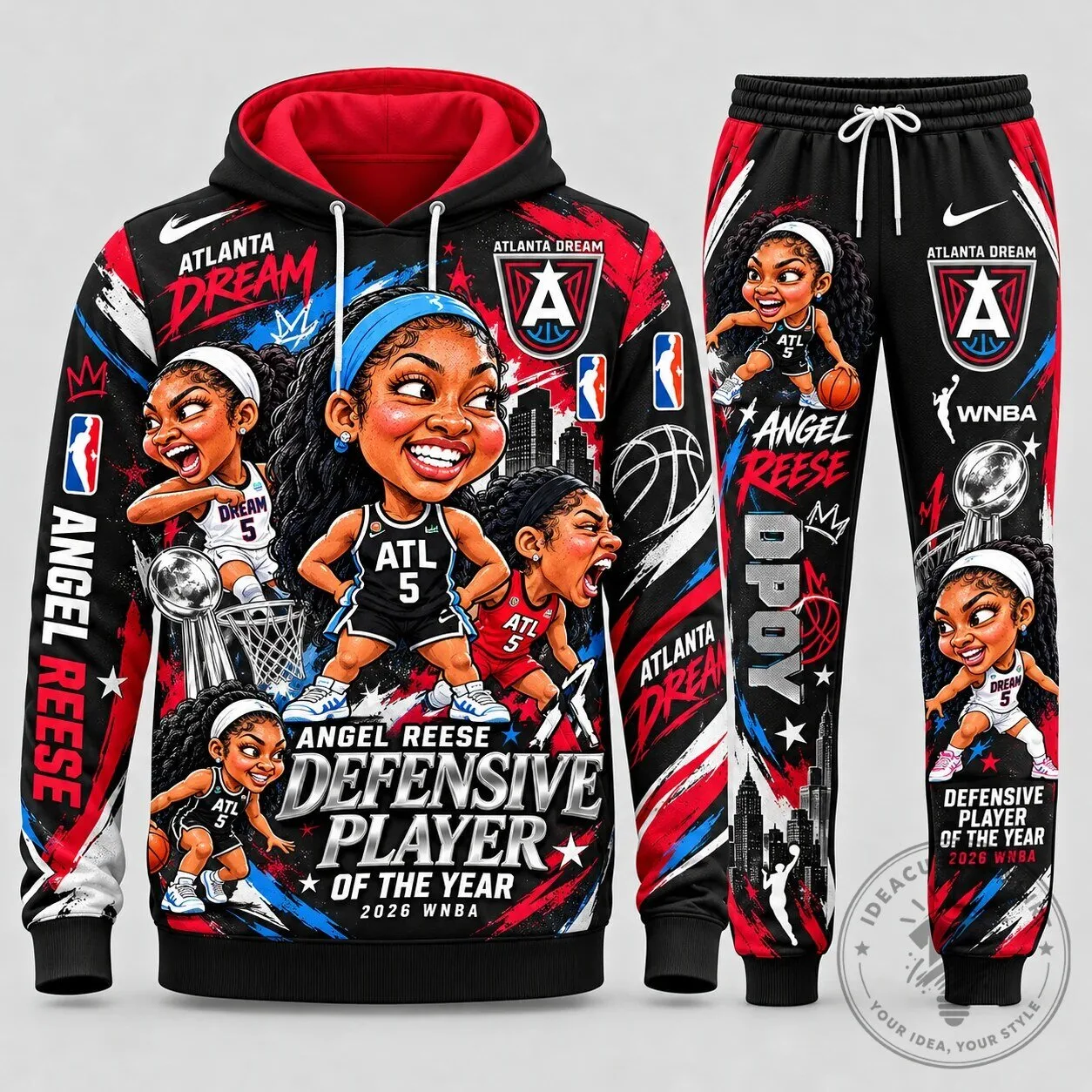 Angel Reese Atlanta Dream Defensive Player of the Year Hoodie and Sweatpants Set 5 Angel Reese Atlanta Dream Defensive Player of the Year Hoodie and Sweatpants Set