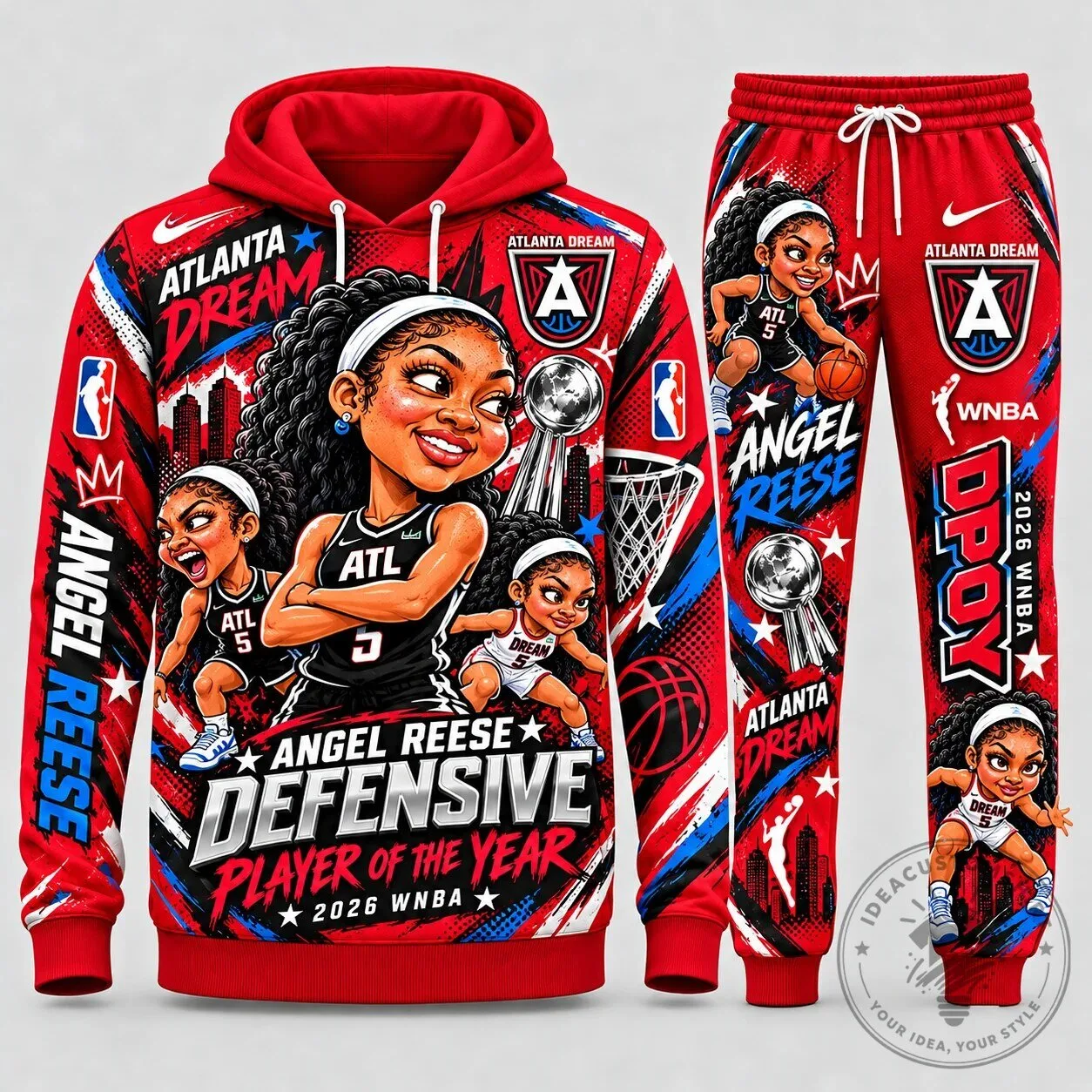 Angel Reese Atlanta Dream Defensive Player of the Year Hoodie and Sweatpants Set 6 Angel Reese Atlanta Dream Defensive Player of the Year Hoodie and Sweatpants Set