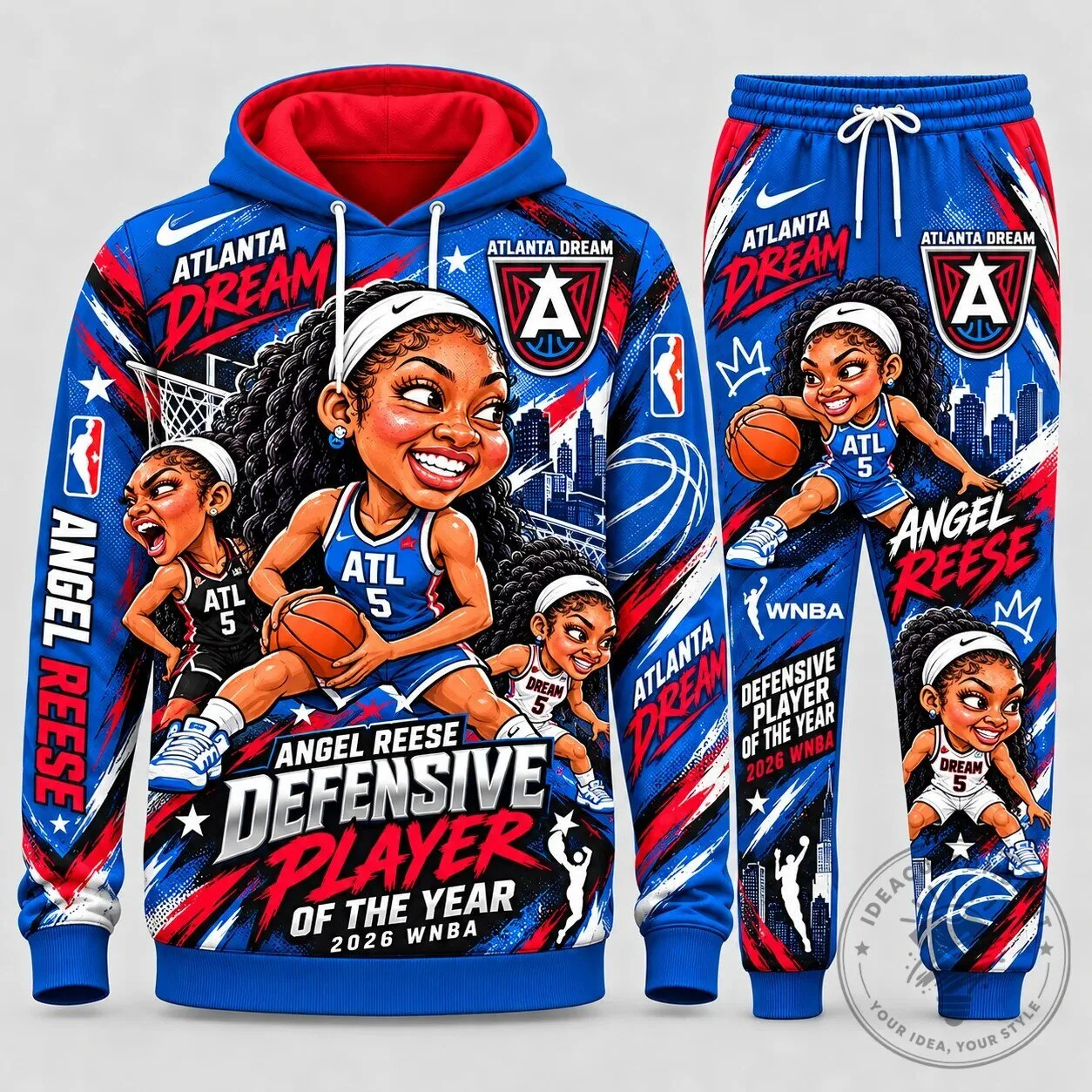 Angel Reese Atlanta Dream Defensive Player of the Year Hoodie and Sweatpants Set 7 Angel Reese Atlanta Dream Defensive Player of the Year Hoodie and Sweatpants Set