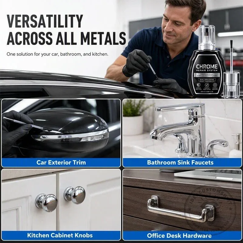 Professional Chrome Repair System Kit for Automotive and Home Metal Hardware 16 Professional Chrome Repair System Kit for Automotive and Home Metal Hardware