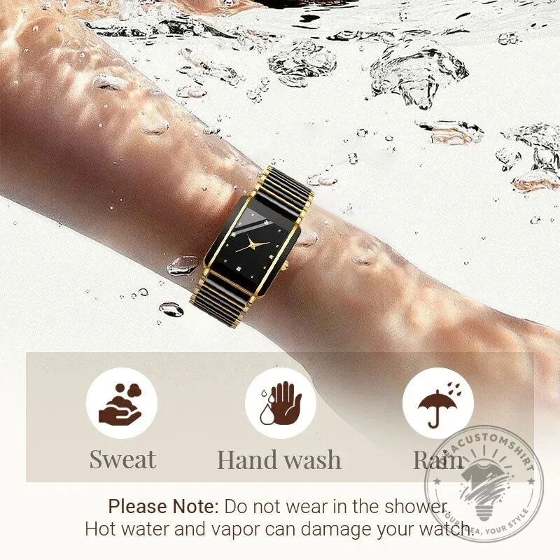 Elegant Black Ceramic Square Quartz Watch for Couples, Men and Women 25 Elegant Black Ceramic Square Quartz Watch for Couples, Men and Women