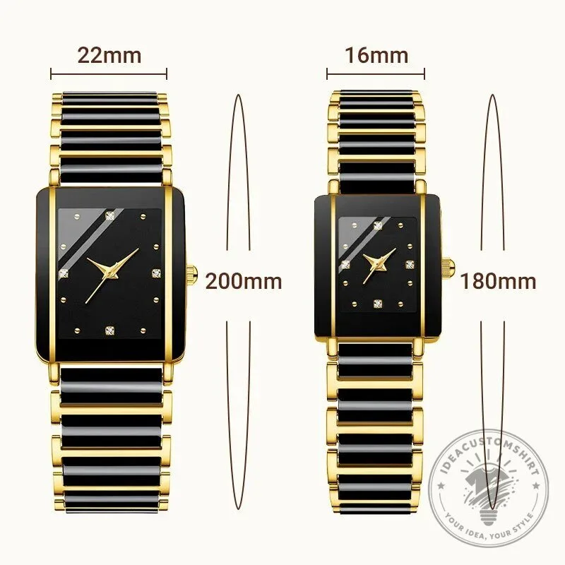 Elegant Black Ceramic Square Quartz Watch for Couples, Men and Women 27 Elegant Black Ceramic Square Quartz Watch for Couples, Men and Women