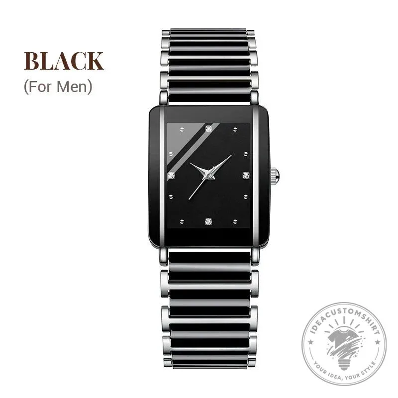 Elegant Black Ceramic Square Quartz Watch for Couples, Men and Women 30 Elegant Black Ceramic Square Quartz Watch for Couples, Men and Women