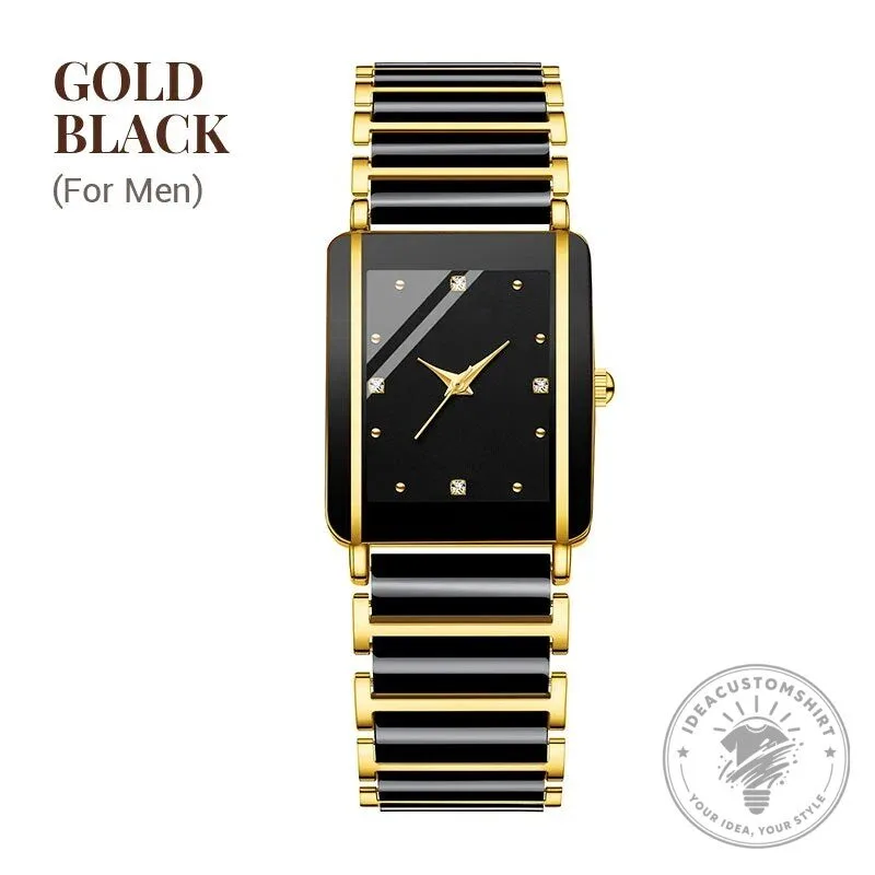 Elegant Black Ceramic Square Quartz Watch for Couples, Men and Women 32 Elegant Black Ceramic Square Quartz Watch for Couples, Men and Women