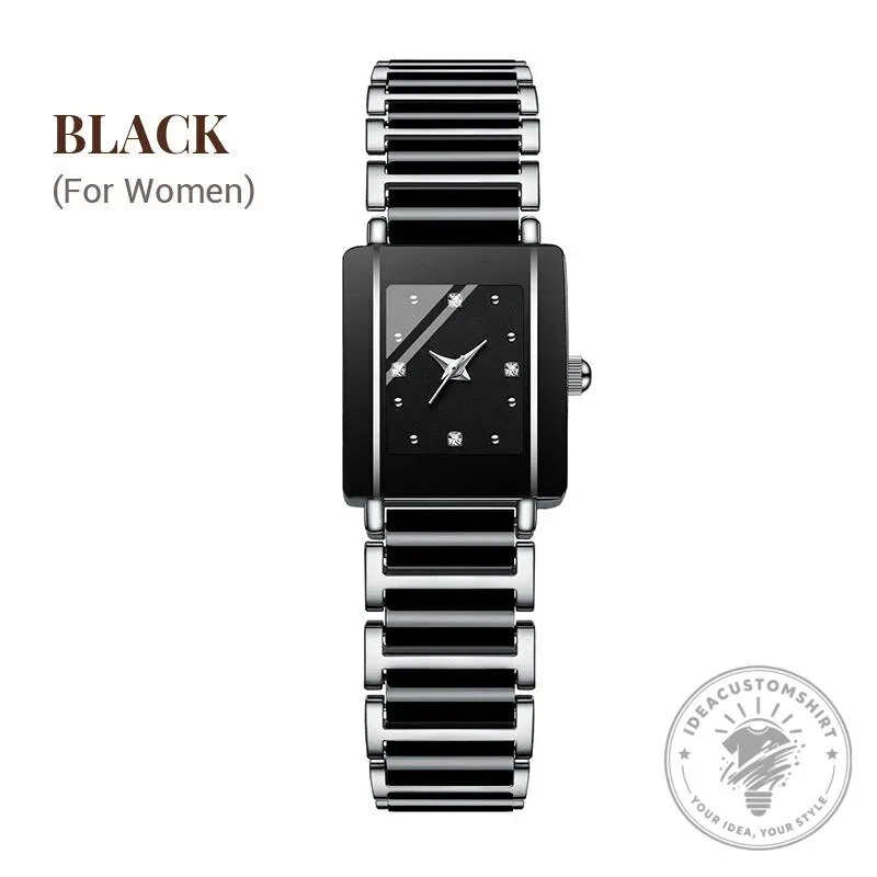 Elegant Black Ceramic Square Quartz Watch for Couples, Men and Women 34 Elegant Black Ceramic Square Quartz Watch for Couples, Men and Women