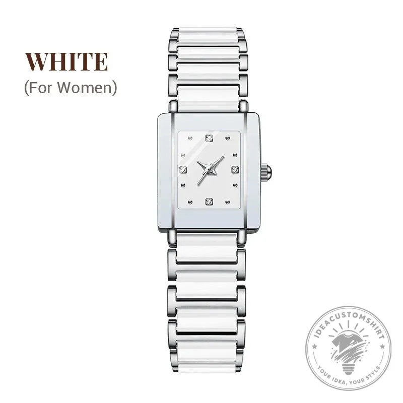 Elegant Black Ceramic Square Quartz Watch for Couples, Men and Women 35 Elegant Black Ceramic Square Quartz Watch for Couples, Men and Women