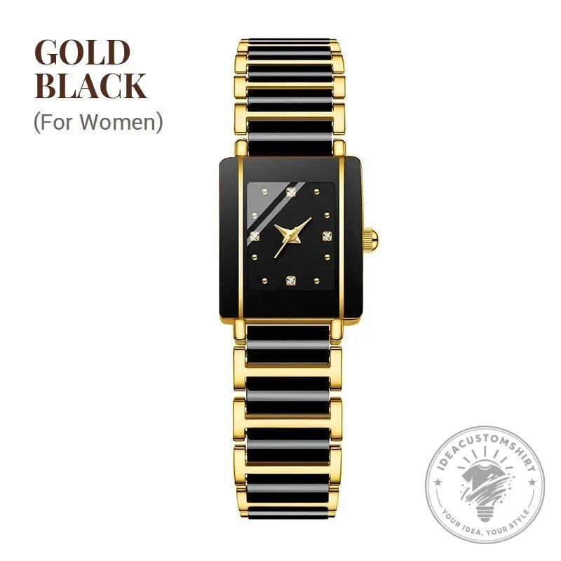 Elegant Black Ceramic Square Quartz Watch for Couples, Men and Women 36 Elegant Black Ceramic Square Quartz Watch for Couples, Men and Women