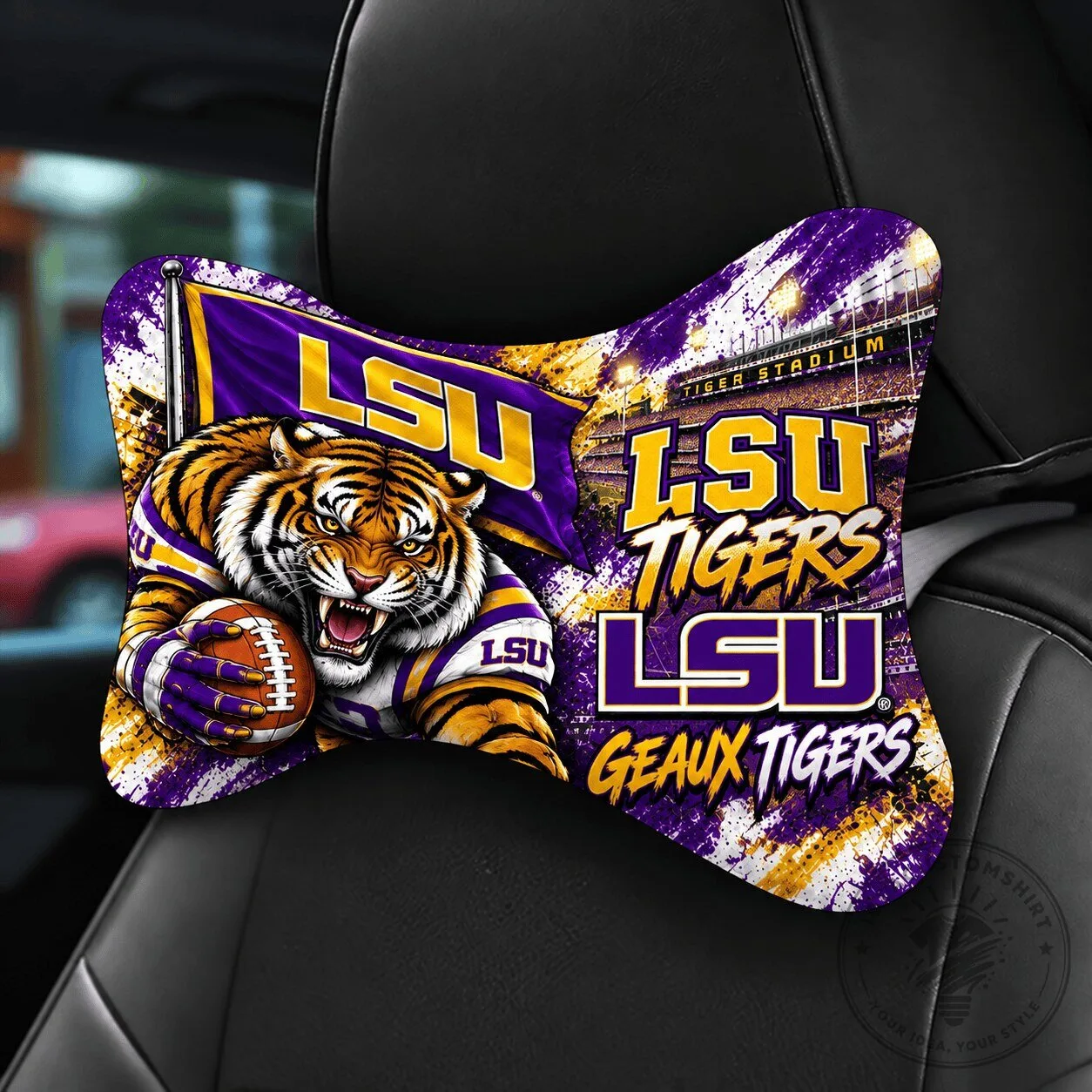 Louisiana State University Tigers Mascot Football Car Seat Headrest Pillow
